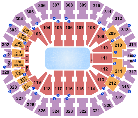 KFC Yum! Center Disney On Ice Seating Chart